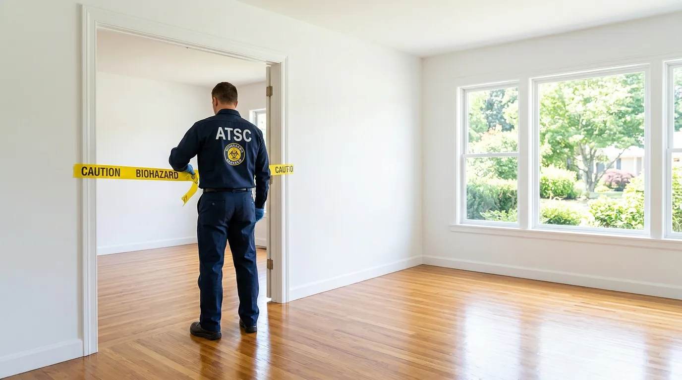 Certified biohazard cleanup crew performing Decomposition Cleanup in Bayport